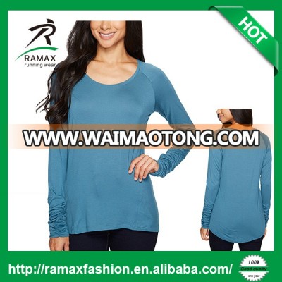 Ramax Custom Women Long Sleeve Scoop Neck Yoga Fitness T Shirt