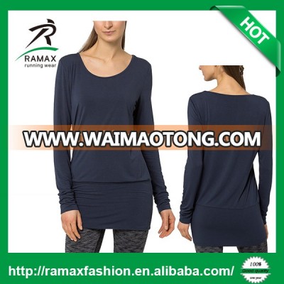 Ramax Custom Women Sports Round Neck Plain Long Sleeve Yoga Fitness Tops