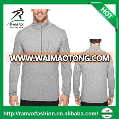 Ramax Custom Men Stand Collar Long Sleeve 1/2 Zip Running Pullover Shirt