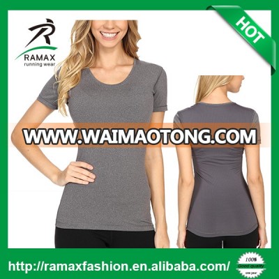 Ramax Custom Women Sport Scoop Neck Dri Fit Short Sleeve Mesh Back Running Workout T Shirt